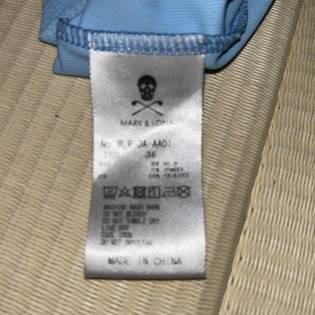 MARK & LONA ライトブルー モックネックシャツ