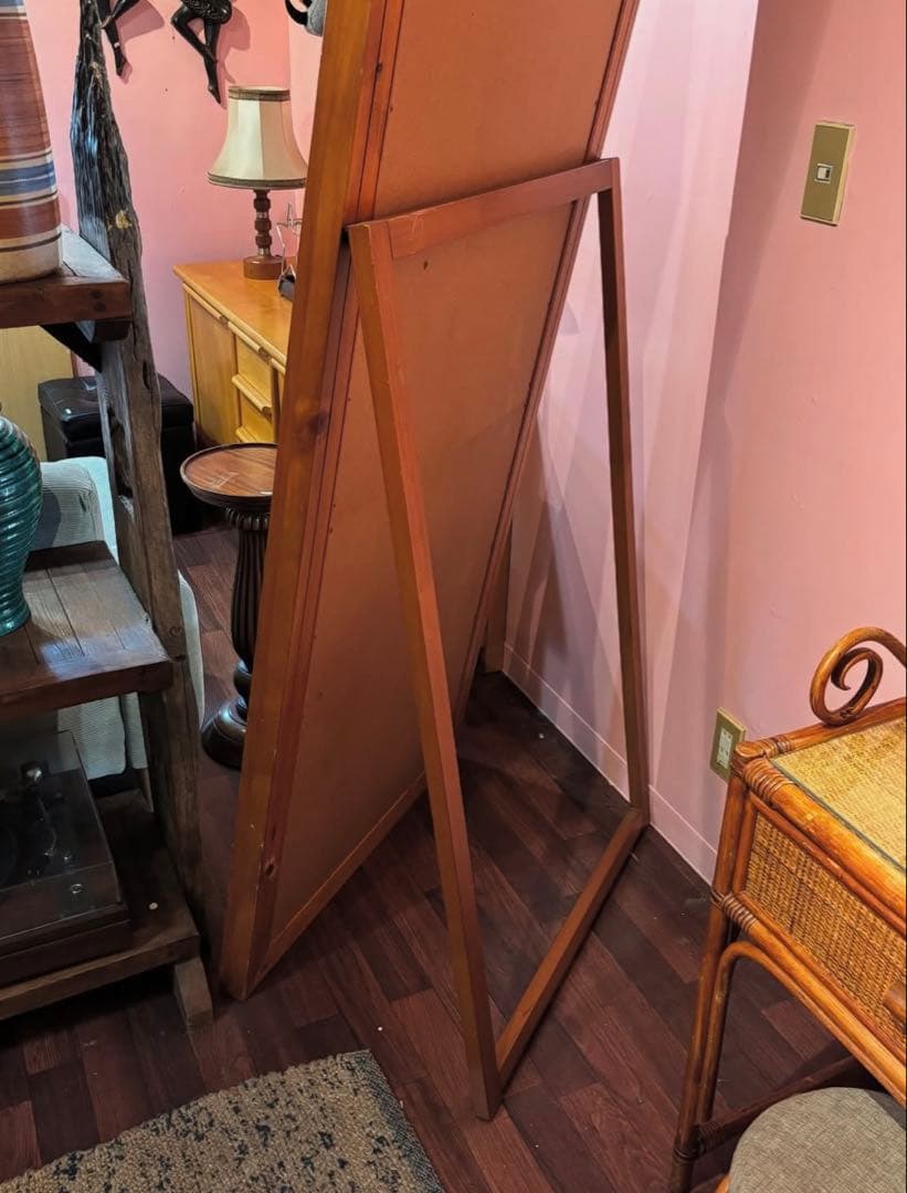 木製スタンドミラー 大型 ナチュラルスタイル