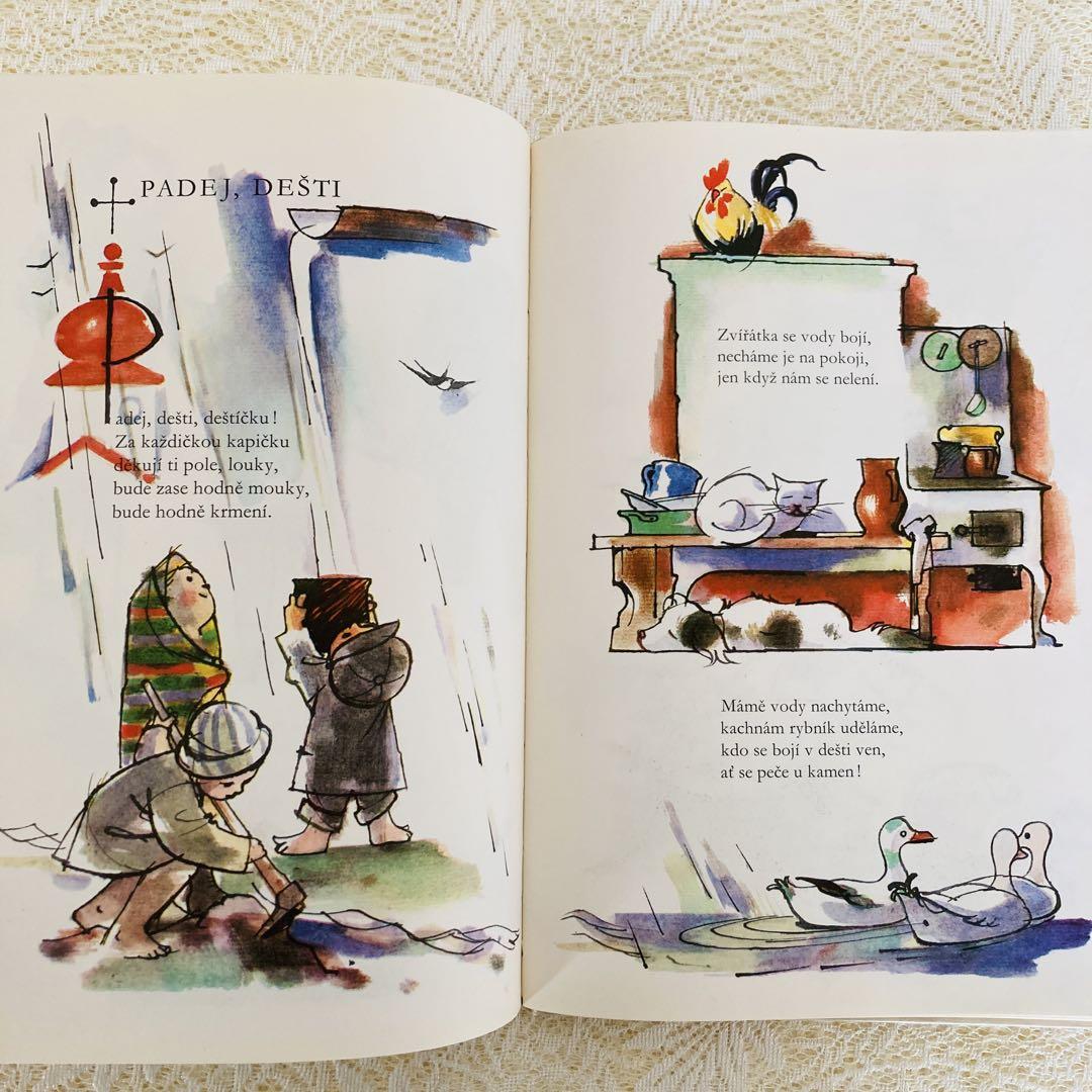 RV38 洋書古書 1956ヴィンテージ 初版本 チェコのおとぎ話の絵本