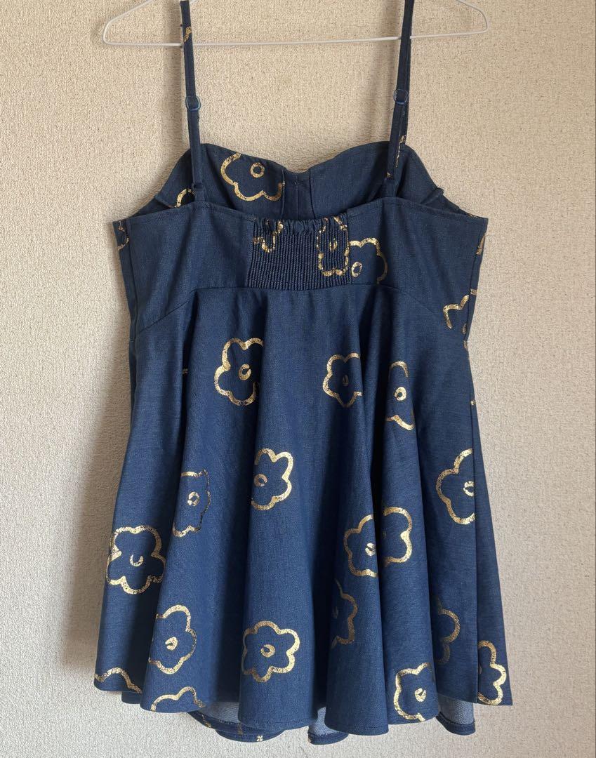 POPPY GOLD FLOWER DENIM TUNICあさぎーにょ