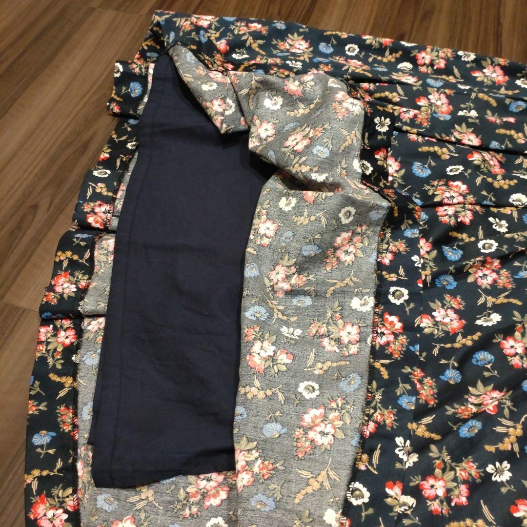 花柄ノースリーブミニワンピース ネイビー