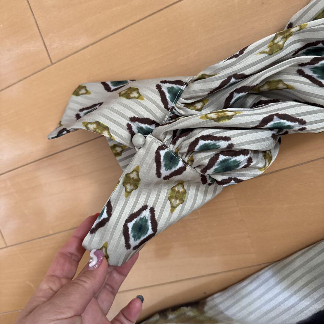 完売品Ameri ウォーターカラーペイントフローラルドレス　M イエローグリーン