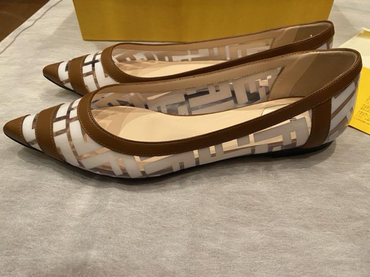 一度のみ使用】フェンディ パンプス フラットシューズ ズッカ 靴 37.5
