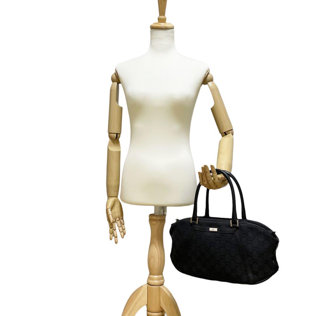 ✨美品 GUCCI グッチ ハンドバッグ GGキャンバス ブラック 黒 手提げ 画像8