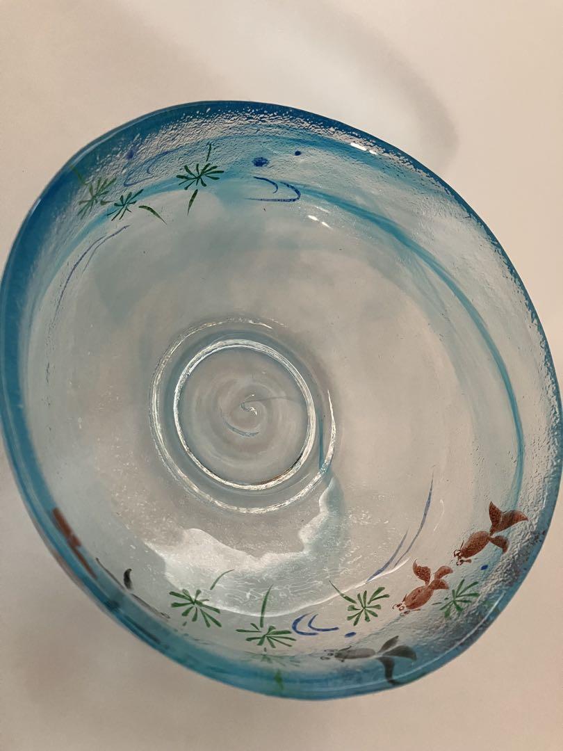 未使用❤️冷茶用ガラス馬盥茶碗 金魚 八木海峰