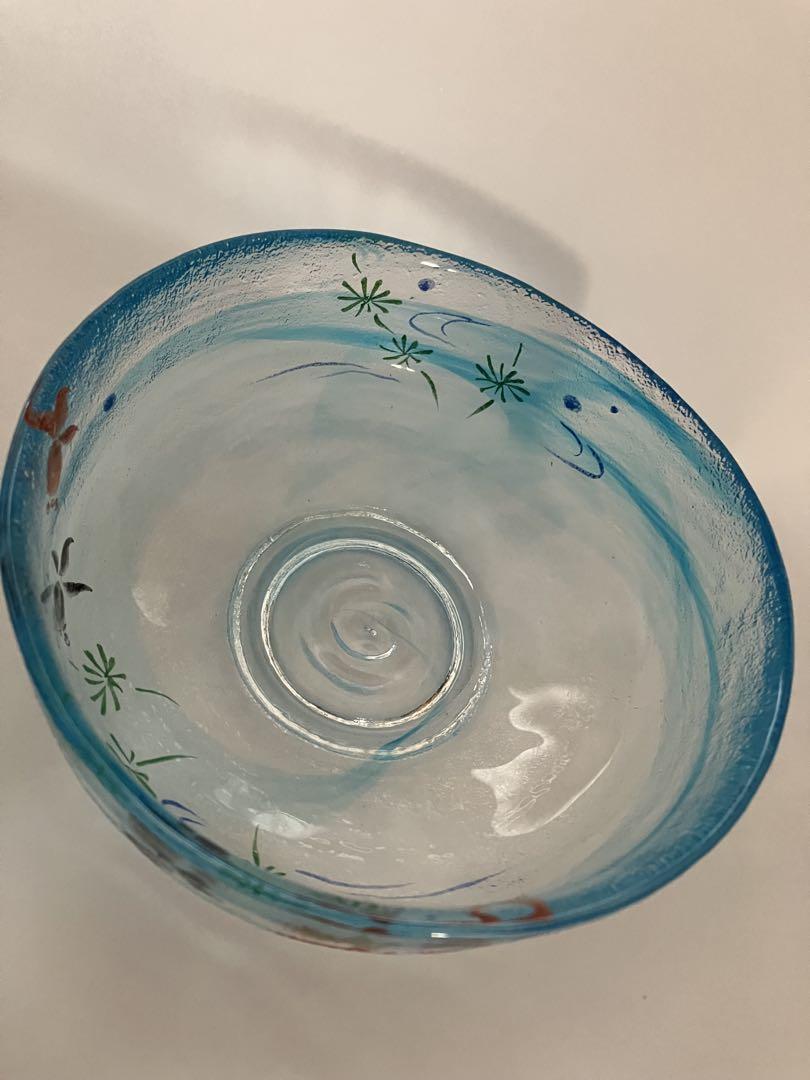 未使用❤️冷茶用ガラス馬盥茶碗 金魚 八木海峰