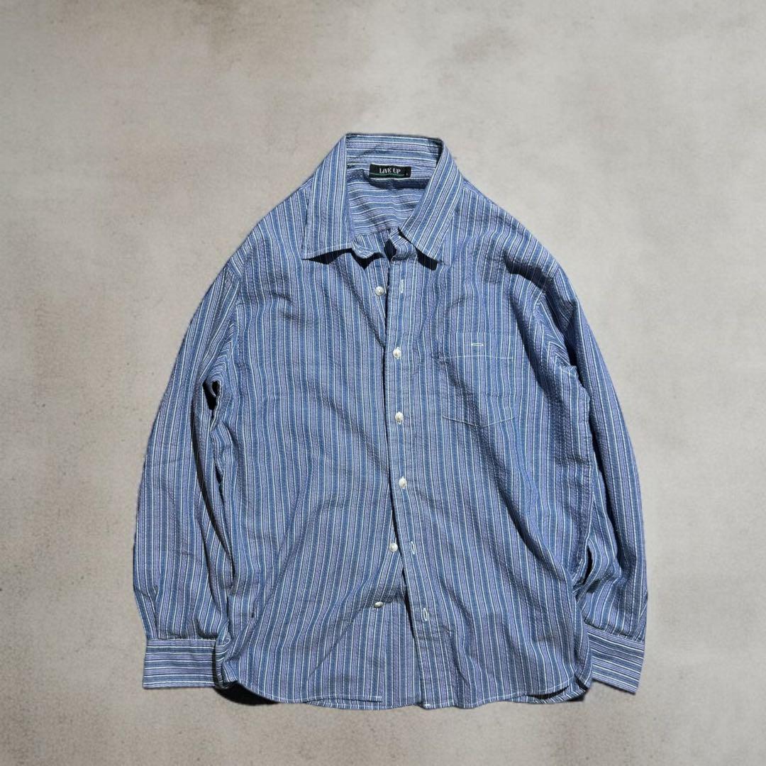 90s vintage stripe box shirt city