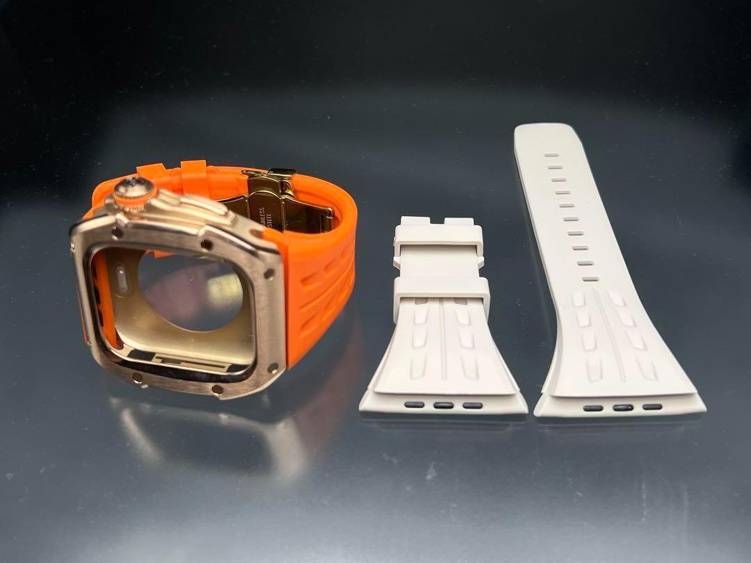 ローズゴールド アップルウォッチ シリーズ10 ケース ホワイトApple Watchアクセサリー