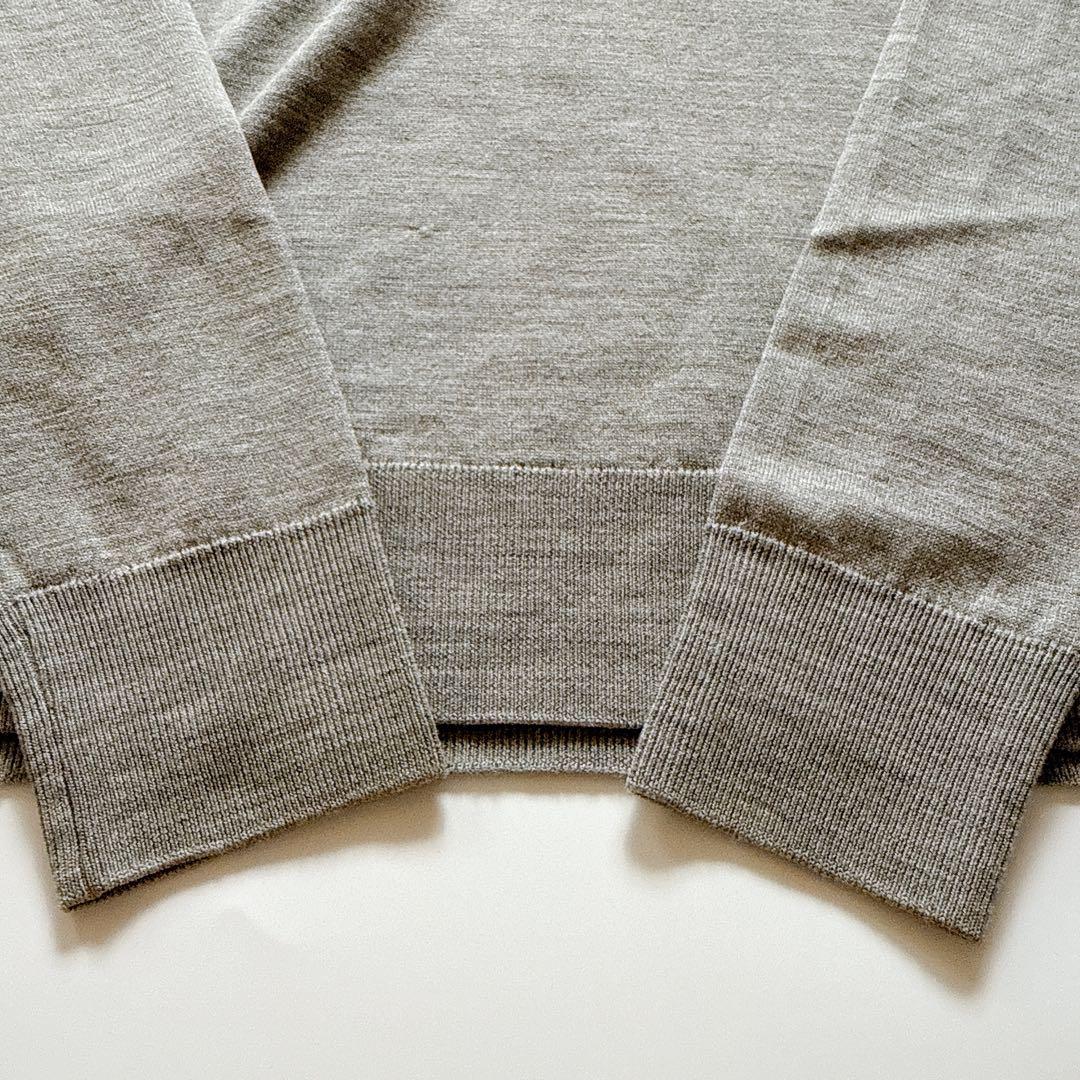 ジョンスメドレー メリノウールエクストラファイン Vネックニット 英国製 S