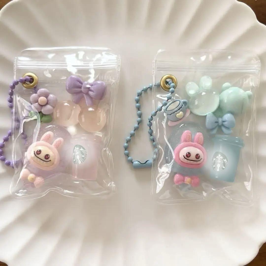 ガチャ詰めポーチ風♡キャンディバックキーホルダー、ひよこさんの卵料理 ガチャ詰めポーチ風♡キャンディバックキーホルダー、ひよこさん
