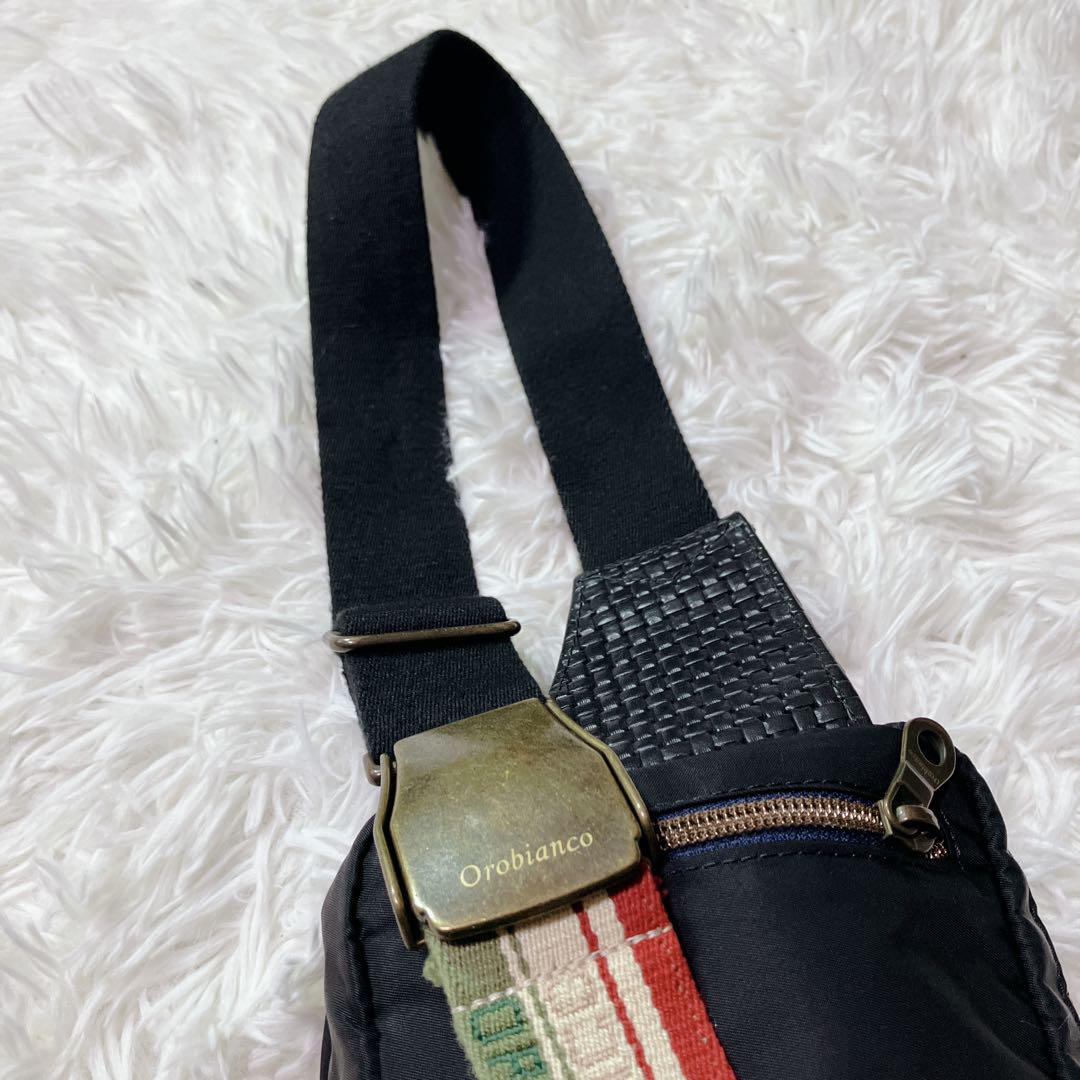 【美品】オロビアンコ GIACOMINO ウエストバッグ　ボディバッグ レザー