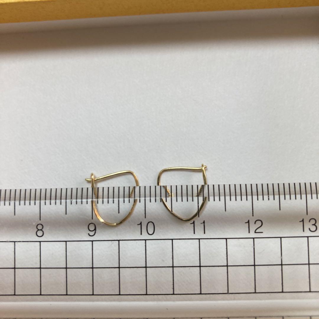 MICA ASIA ゴールド フープピアス 付属ポーチ付き　18K