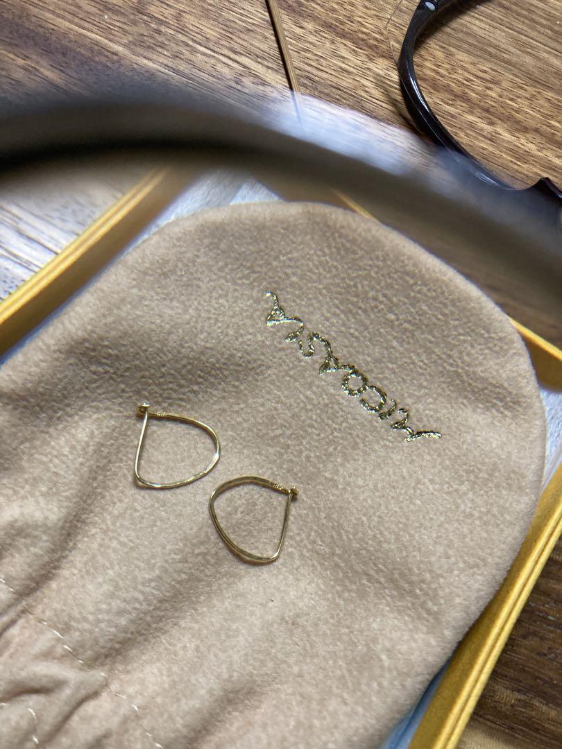MICA ASIA ゴールド フープピアス 付属ポーチ付き　18K
