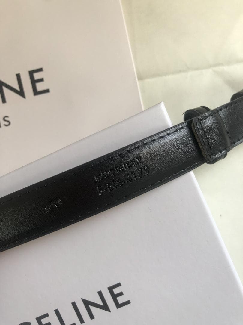 CELINE ブラックレザーベルト 全長100cm CELINE ブラックレザーベルト 全長100cm