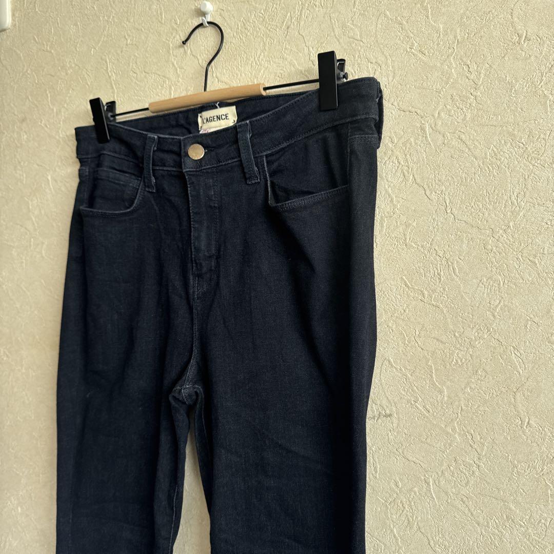 L'AGENCE デニムパンツ 29 ダークブルー ストレッチ ストレート