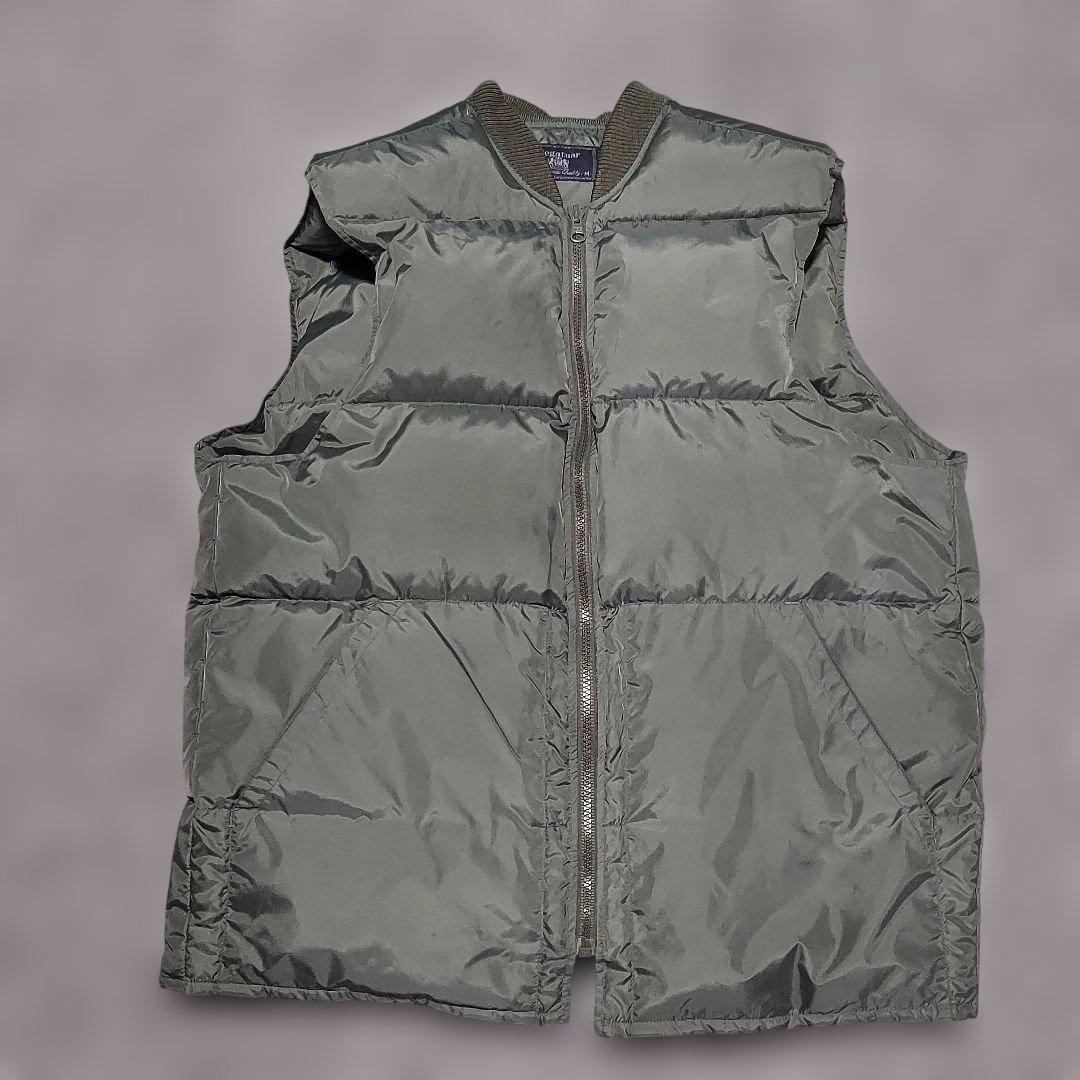 Regatuar　ダウンベスト　肉厚　ミリタリー　リブ　アーミー