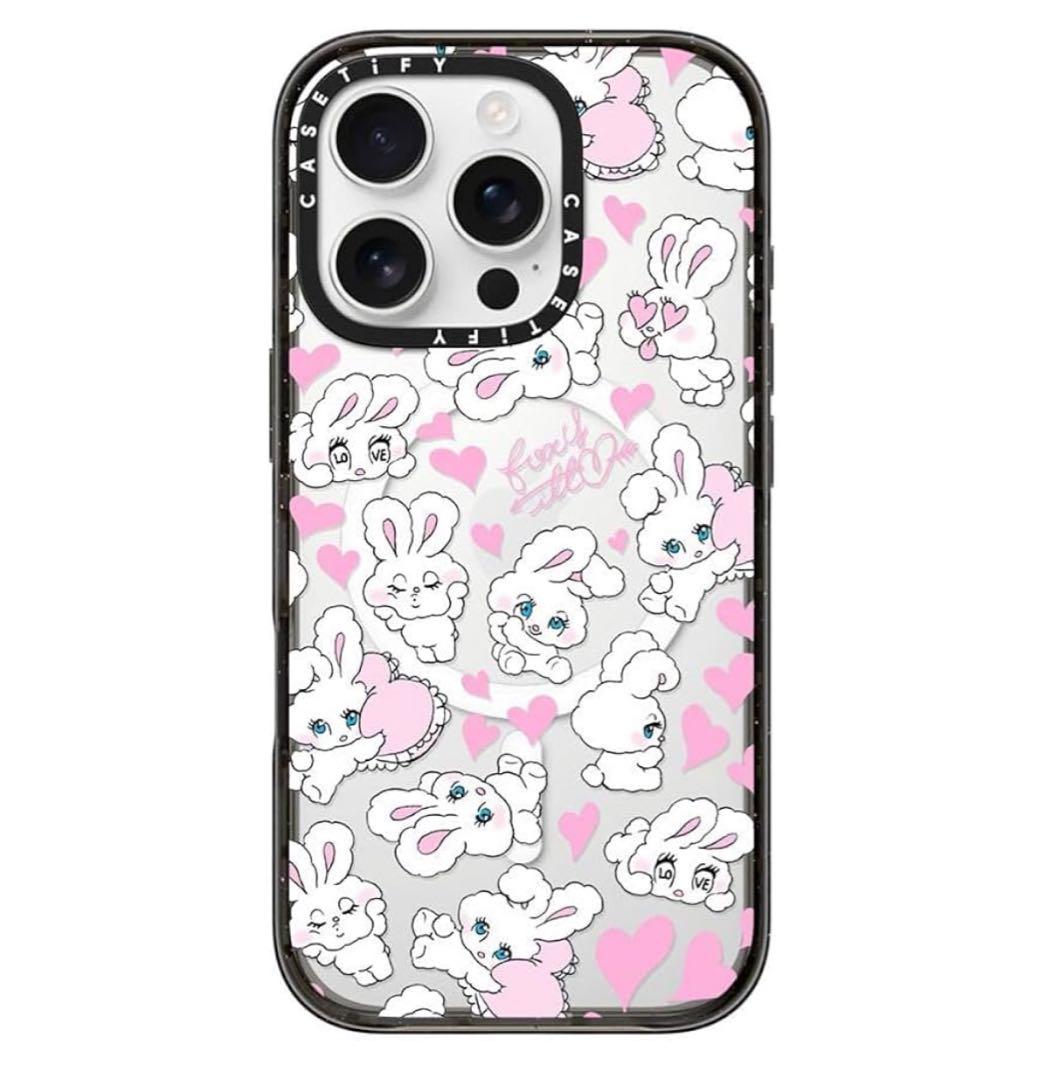 Casetify うさぎとハートiPhone16proケース