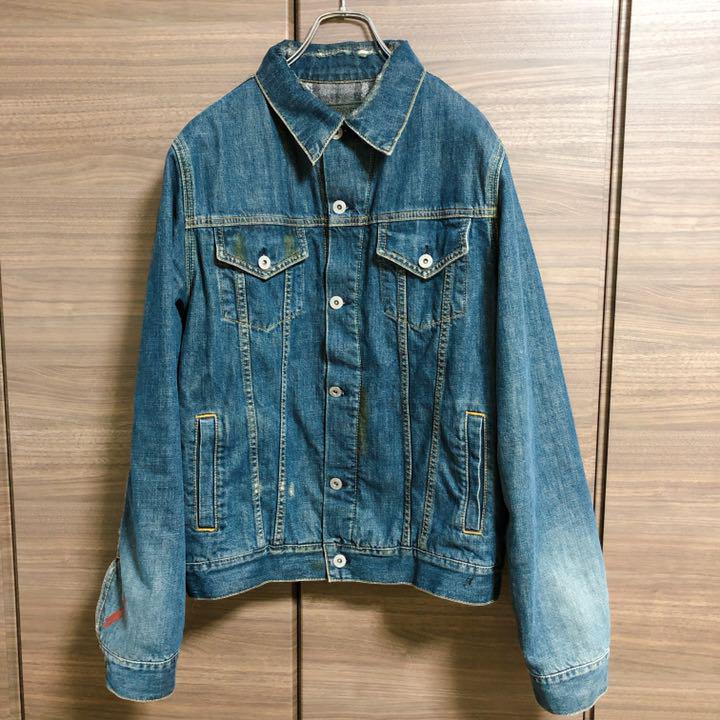驚きの価格 メンズ 古着 ステューシー デニムジャケット ダメージ加工 割引価格購入 ステューシー ダメージ加工 Gジャン デニムジャケット Mサイズ Gジャン/デニムジャケット