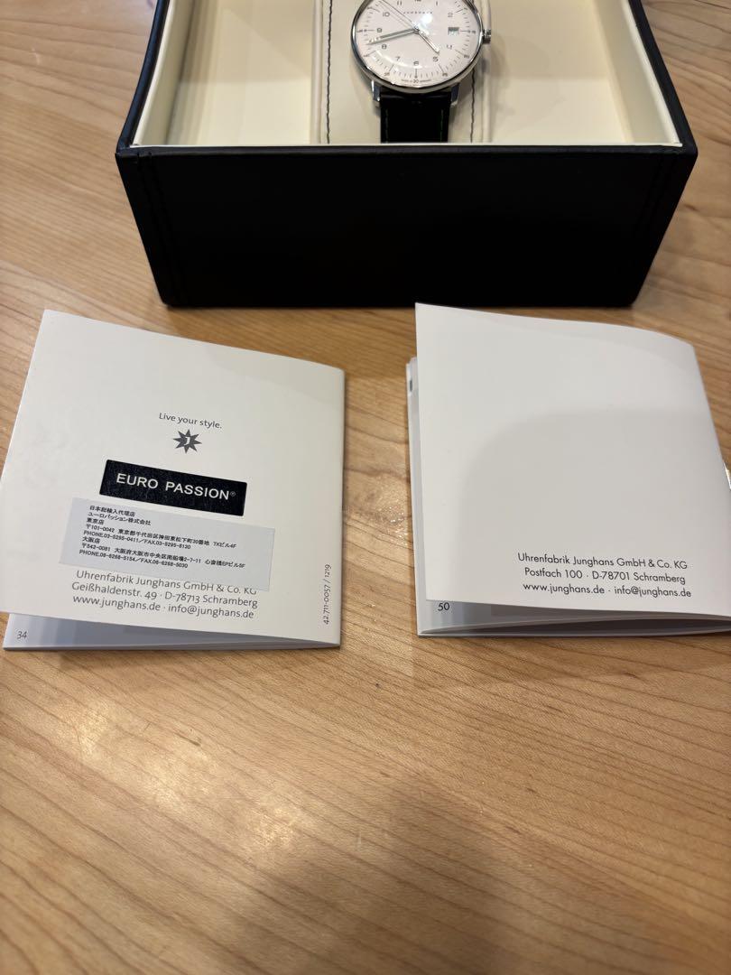 JUNGHANS アナログ手巻き時計 ホワイト