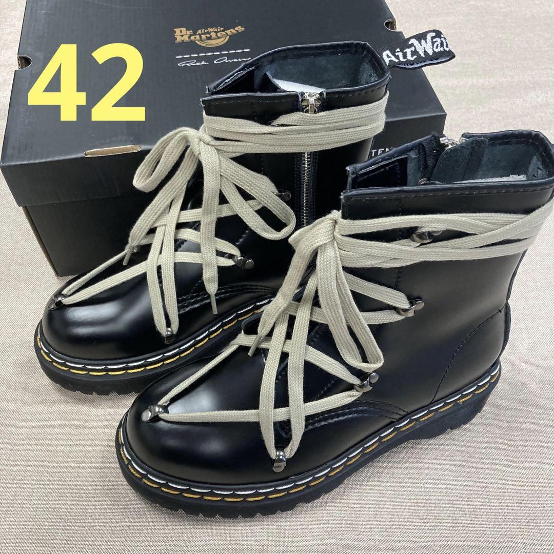 DR.MARTENS X RICK OWENSブラックレザーブーツ 42
