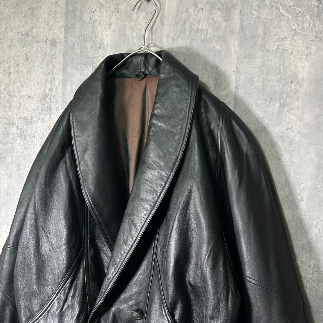 本革 レザー ジャケット ショールカラー 短丈 黒 中綿 肩パッドなし 本革 レザー ジャケット ショールカラー 短丈 黒 中綿 肩パッドなし