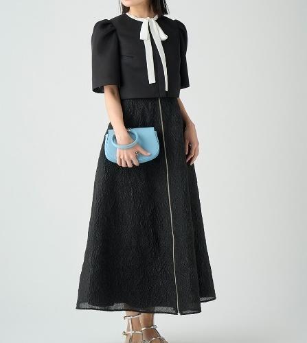 美品✨CELFORD セルフォード ノーカラー ボリュームスリーブジャケット 黒
