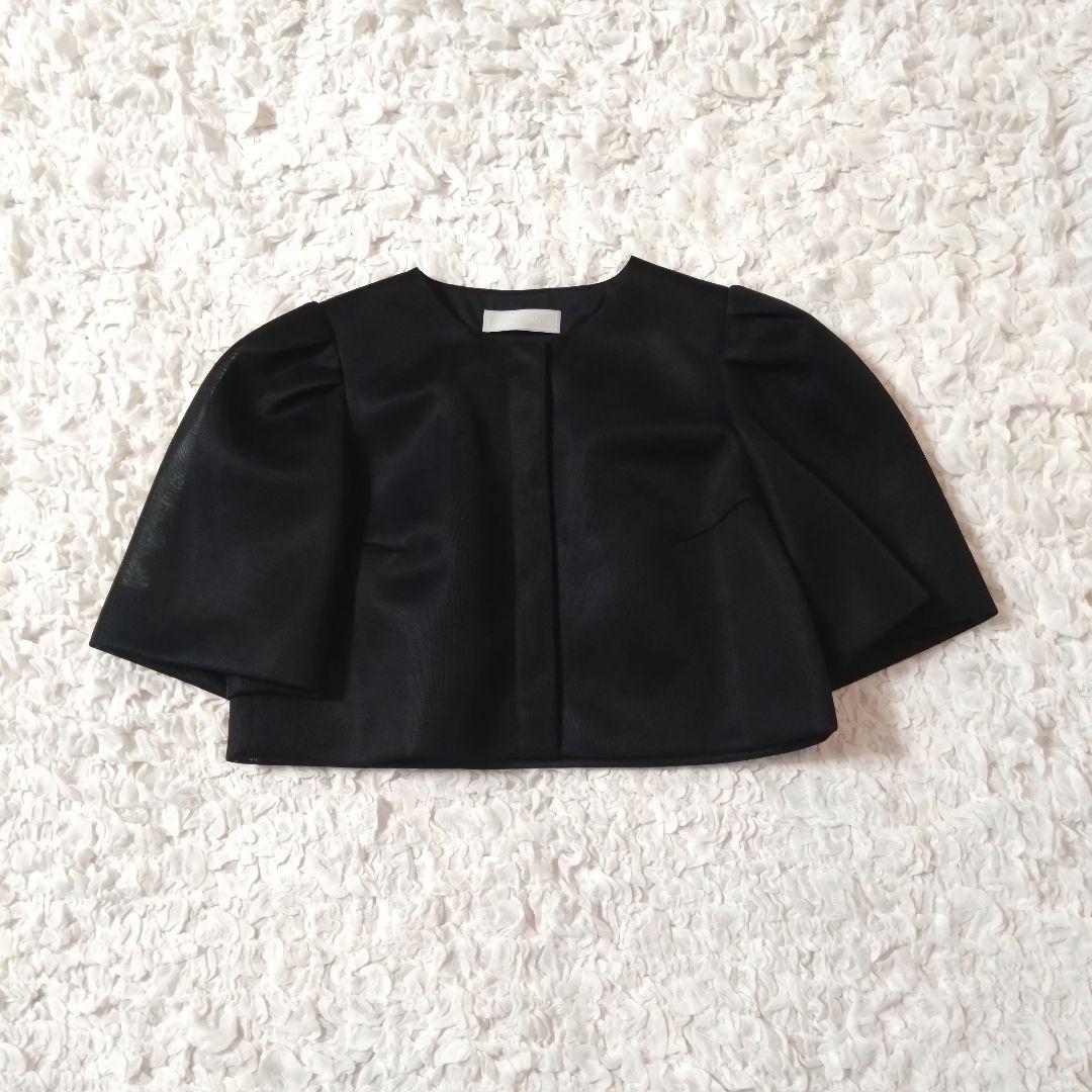 美品✨CELFORD セルフォード ノーカラー ボリュームスリーブジャケット 黒
