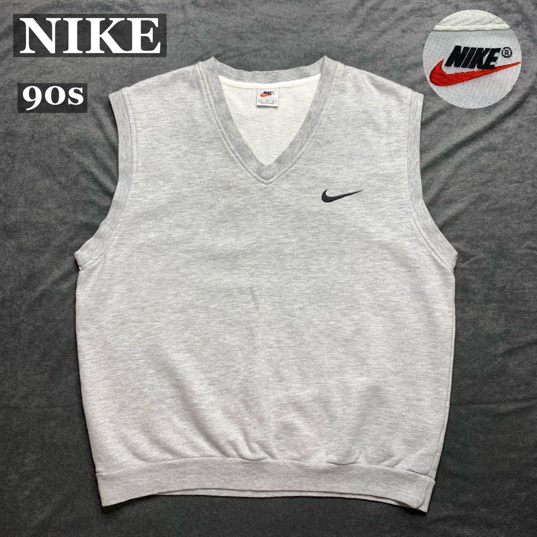 90s NIKE ナイキ ノースリーブ スウェット L 銀タグ ベスト