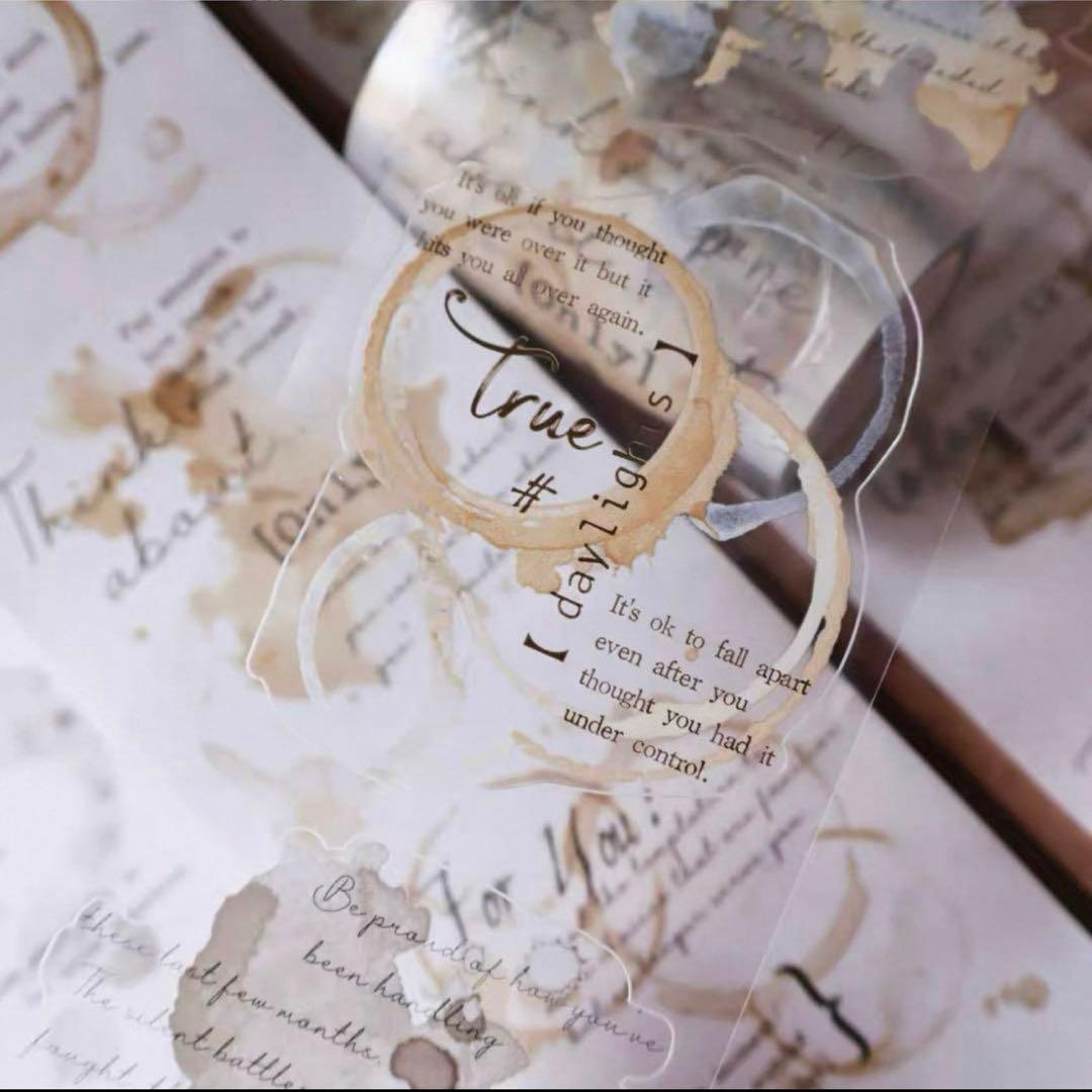 PET 6cm×6m 200cm/loop 咖啡渍 ダイカット加工 海外マステ PET 6cm×6m 200cm/loop 咖啡渍 ダイカット加工 海外マステ