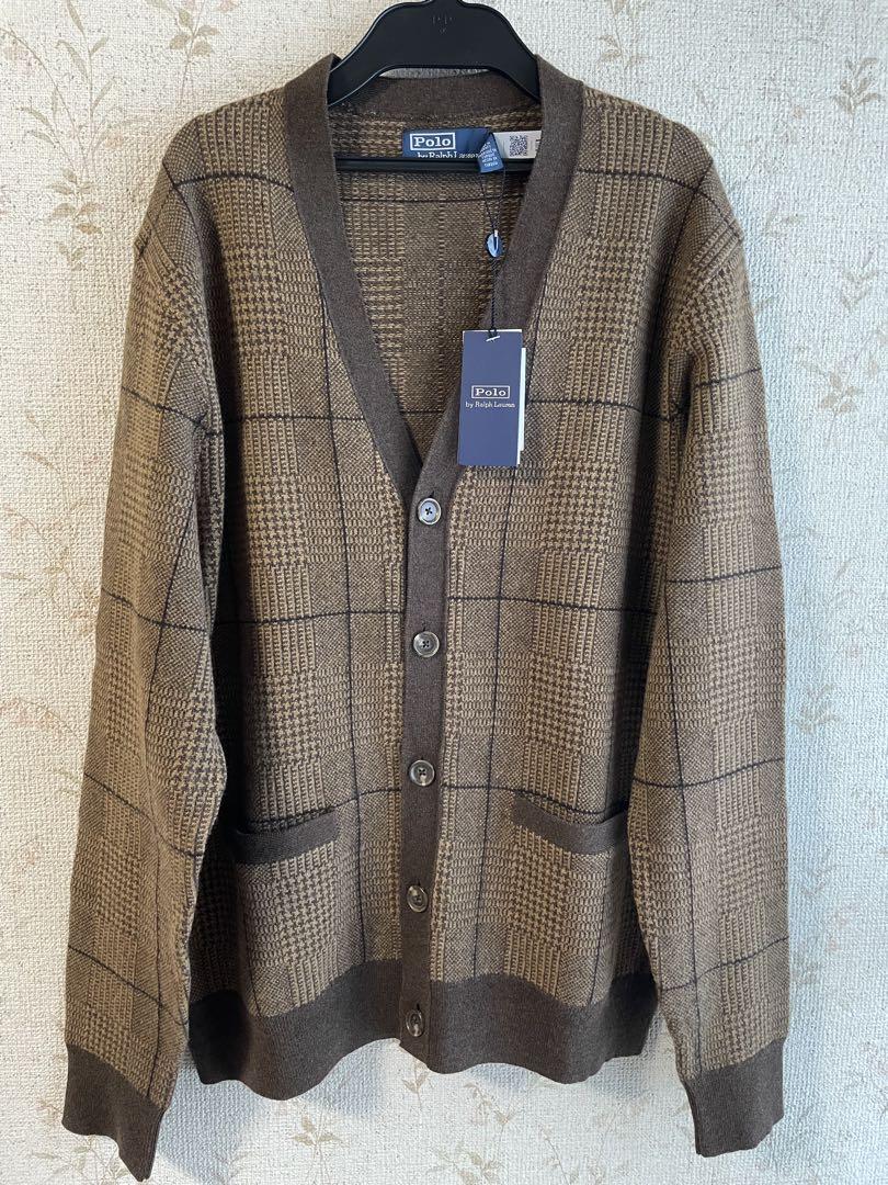 POLO RALPH LAUREN グレンチェック ウール カーディガン