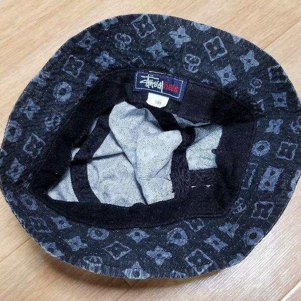 代引不可 STUSSY ステューシー モノグラム ハット レア?小さめサイズ USED. 5tokr-m34016780790 在庫爆買い
