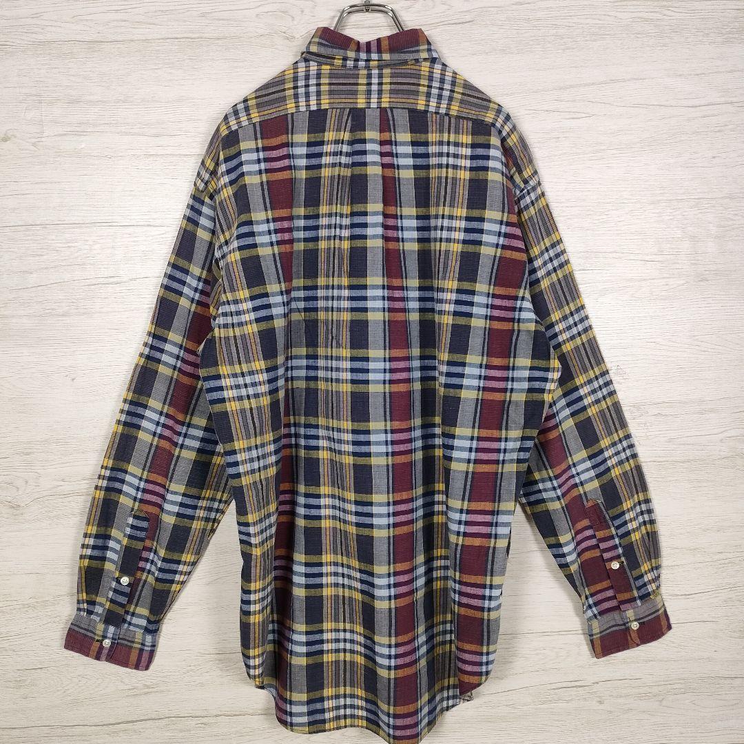 ラルフローレン BDシャツ チェック柄 刺繍ポニーロゴ 美品 XL 90s レア ラルフローレン BDシャツ チェック柄 刺繍ポニーロゴ 美品 XL 90s レア