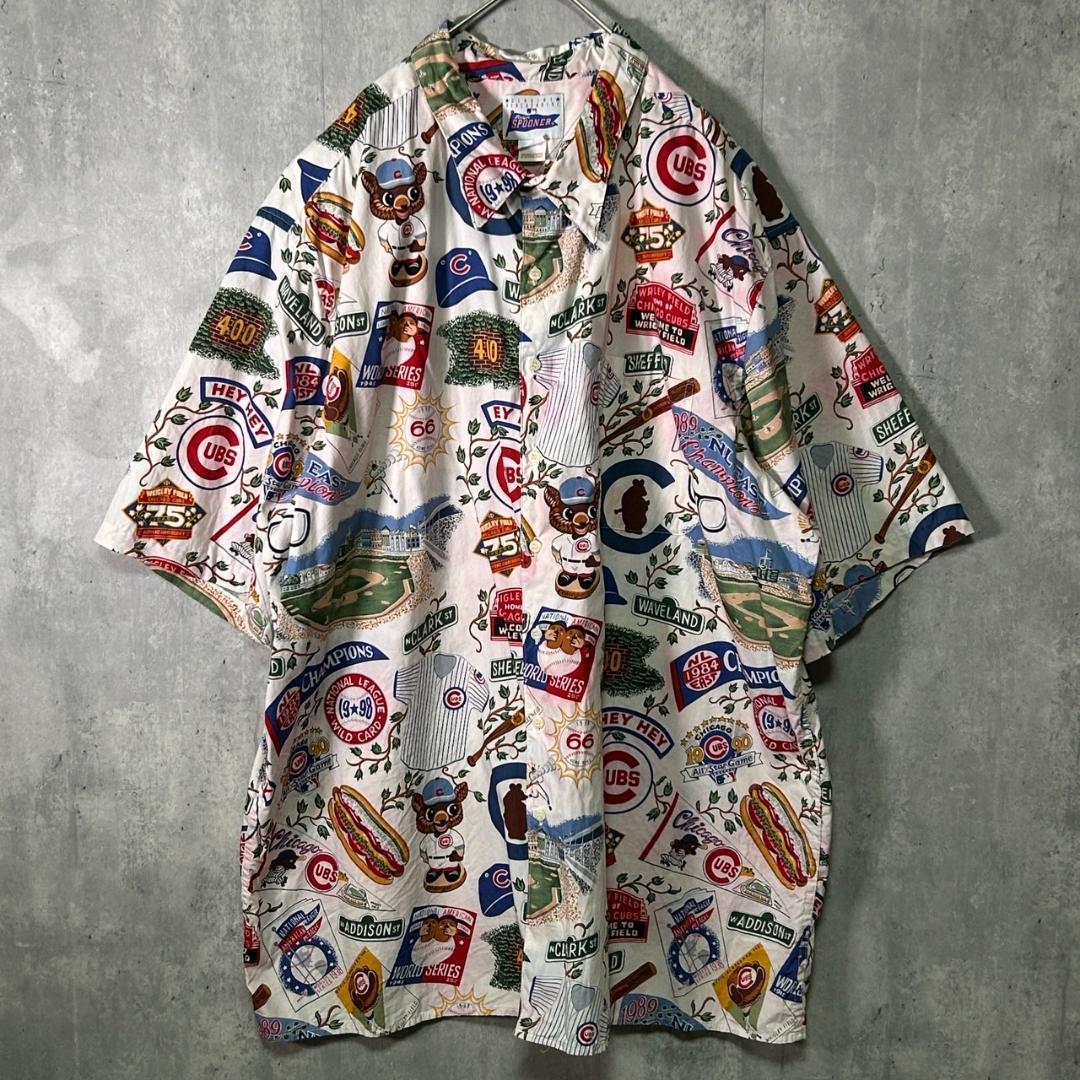 ハワイ限定 Reyn Spooner シカゴカブス 総柄 アロハシャツ 4XL