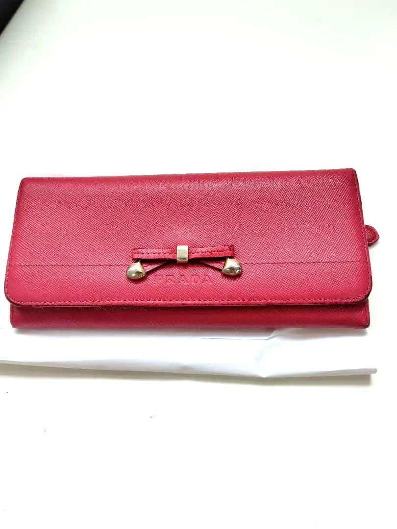 PRADA リボンピンク 長財布　鑑定品