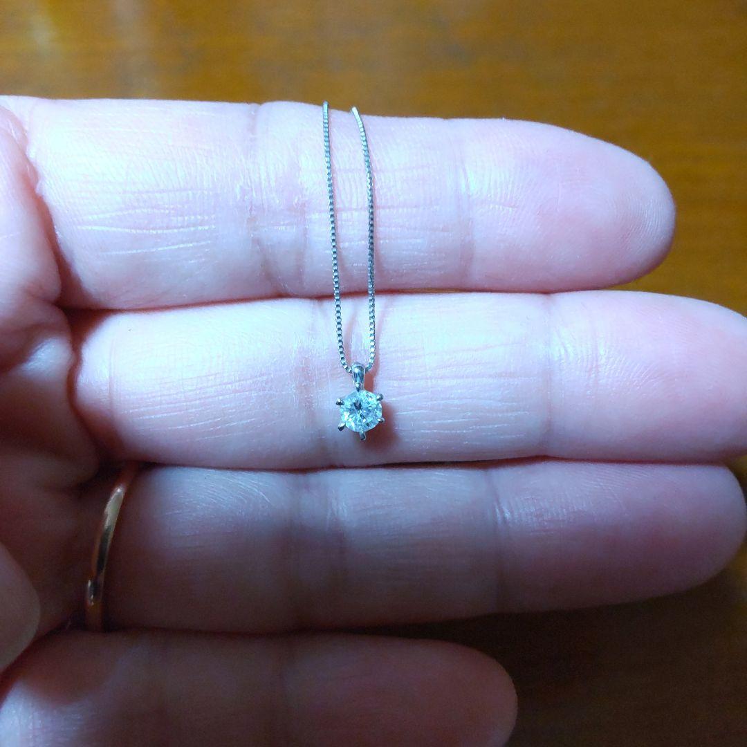 ネックレス 0.2ct ダイヤモンド K18WG