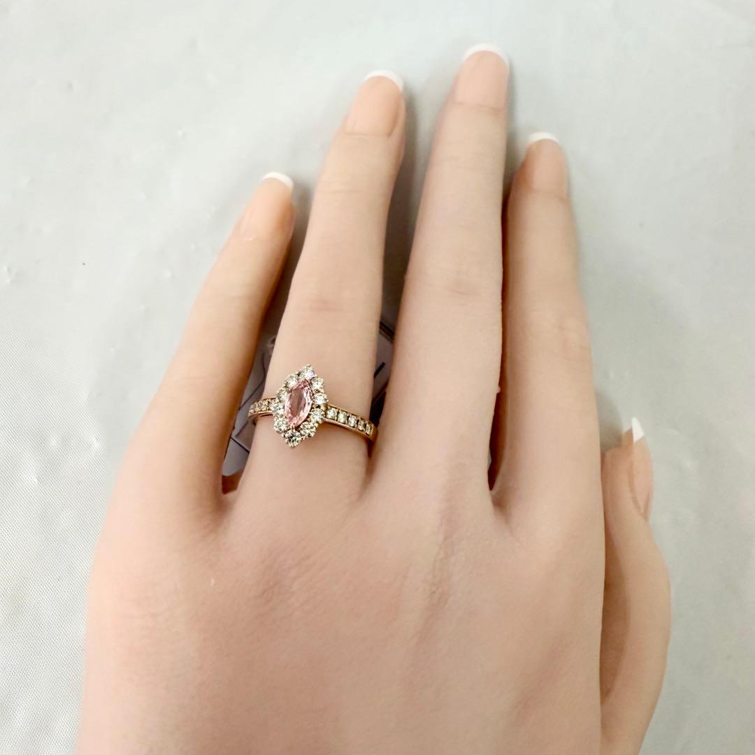 K18PG パパラチアサファイア 0.395ct ダイヤ 0.63ct リング K18PG パパラチアサファイア 0.395ct ダイヤ 0.63ct リング