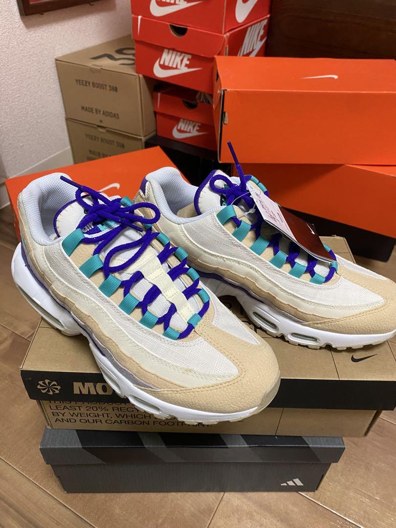 【新品】Nike Air Max 95 ベージュ/ホワイト/パープル