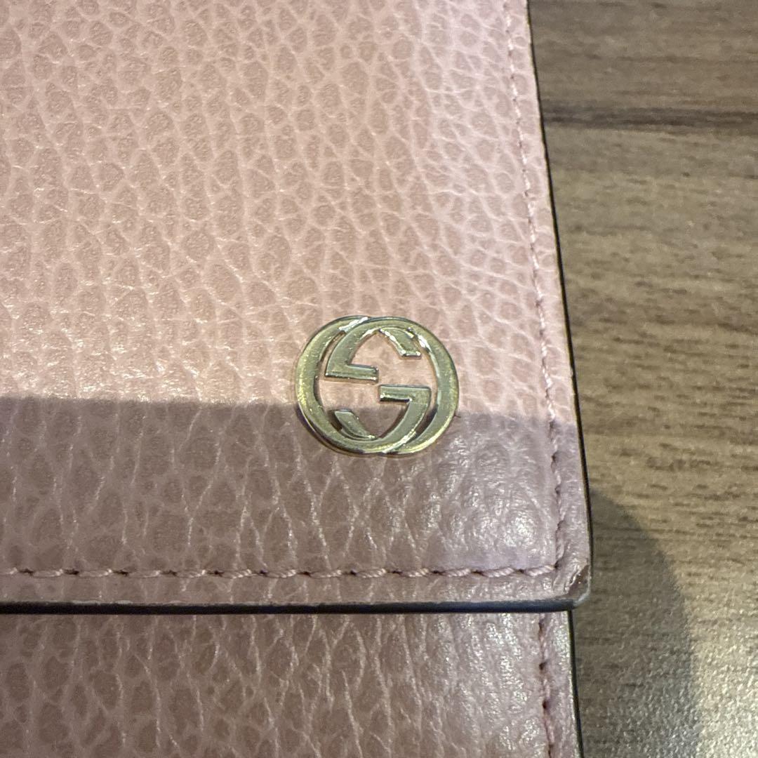 <値下げ>GUCCI ピンク レザー 長財布