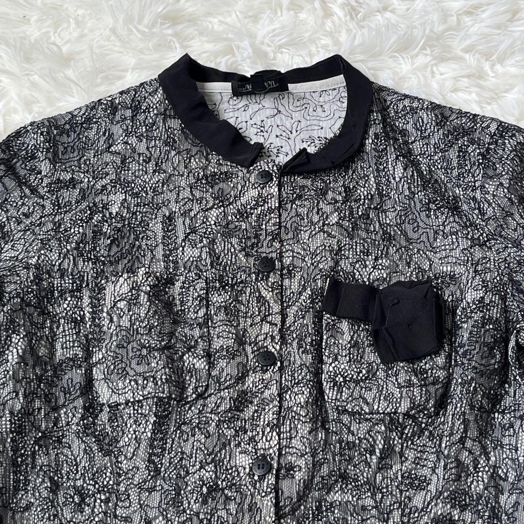 LANVANランバンコレクション　レース　シャツ　半袖リボン LANVANランバンコレクション レース シャツ 半袖リボン - メルカリ