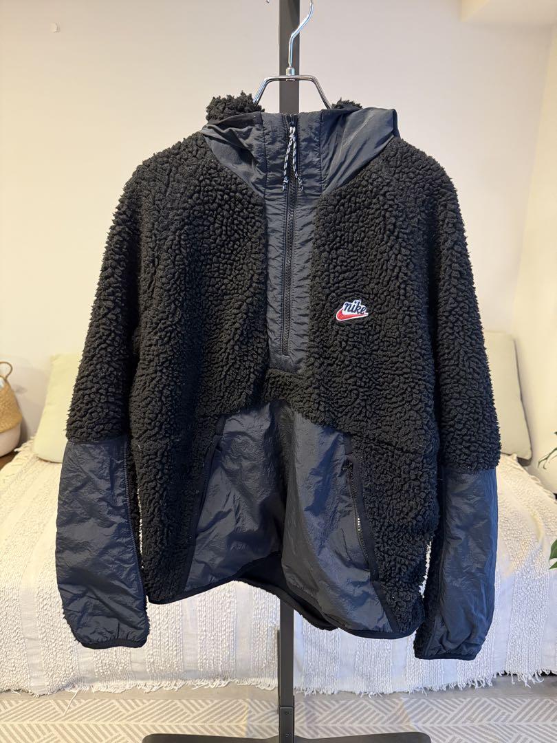 Nike ナイロンフリース切り返し ジャケット L 黒