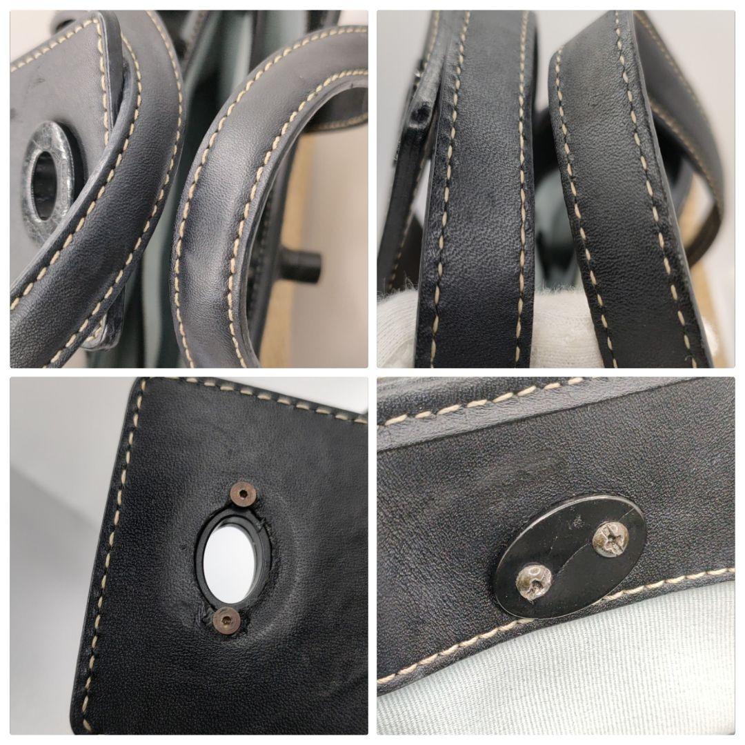 COACH ハンドバッグ ストロー ターンロック レザー かごバッグ コーチ