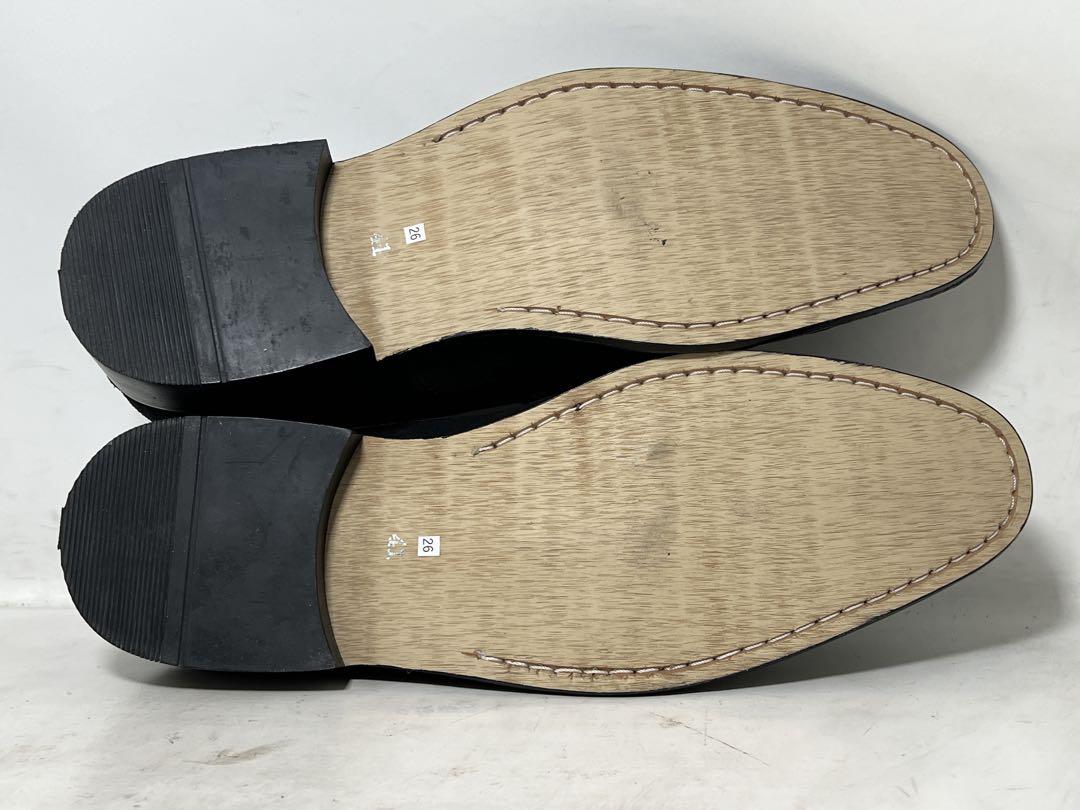 美品 GLENFORD 41 スエードペニーローファー シューズ スリッポン 黒