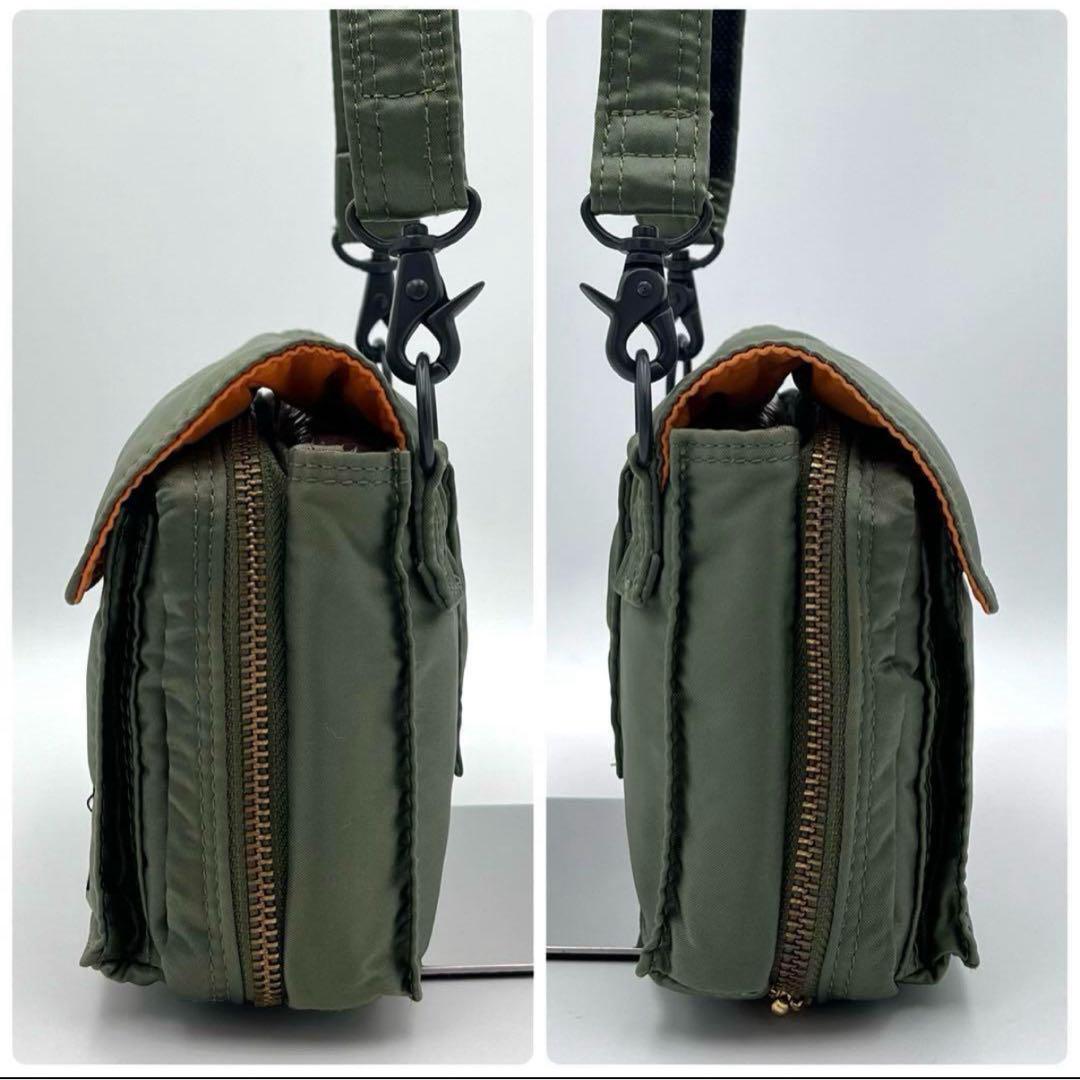 希少 極美品 ポーター タンカー ショルダーバッグ カーキ ナイロン 財布