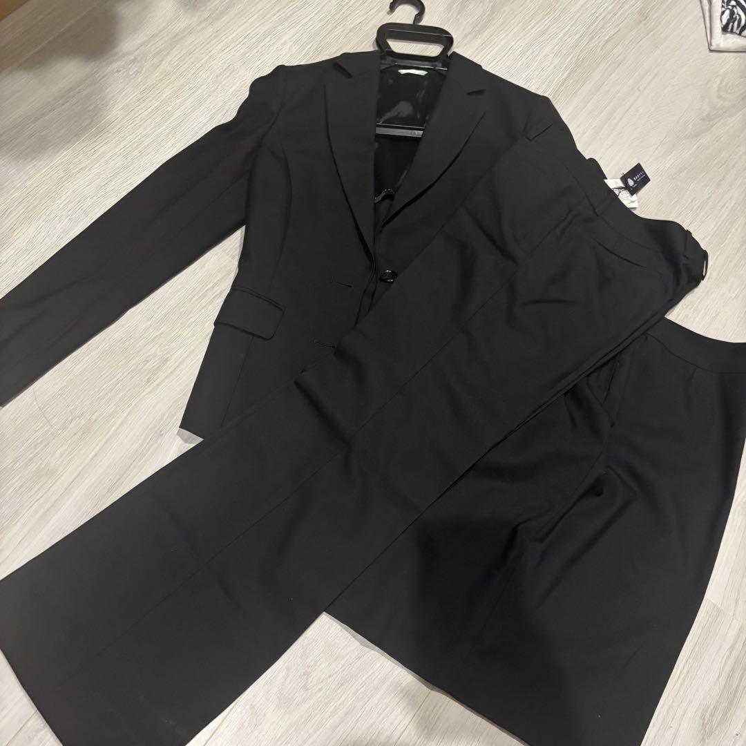 PERSON'S ブラック スーツ セット　スカート　パンツ　ブラウス　S〜M