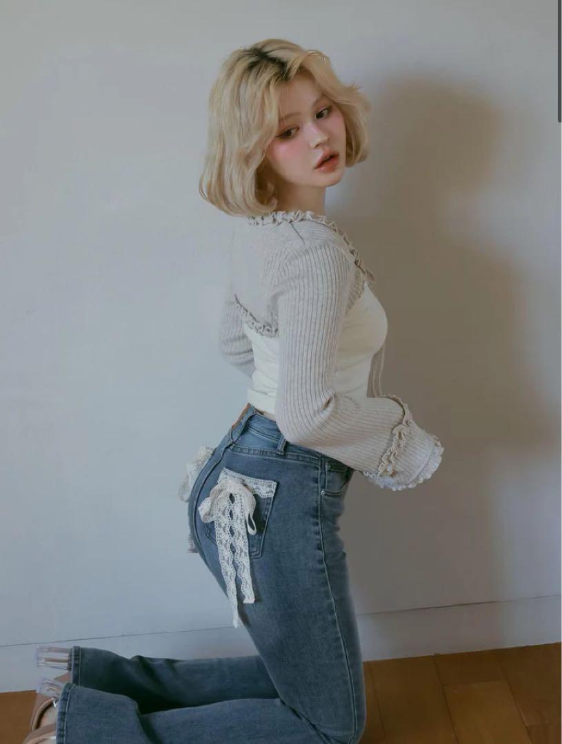 正規品 S andmary Lacey ribbon denim AM1214