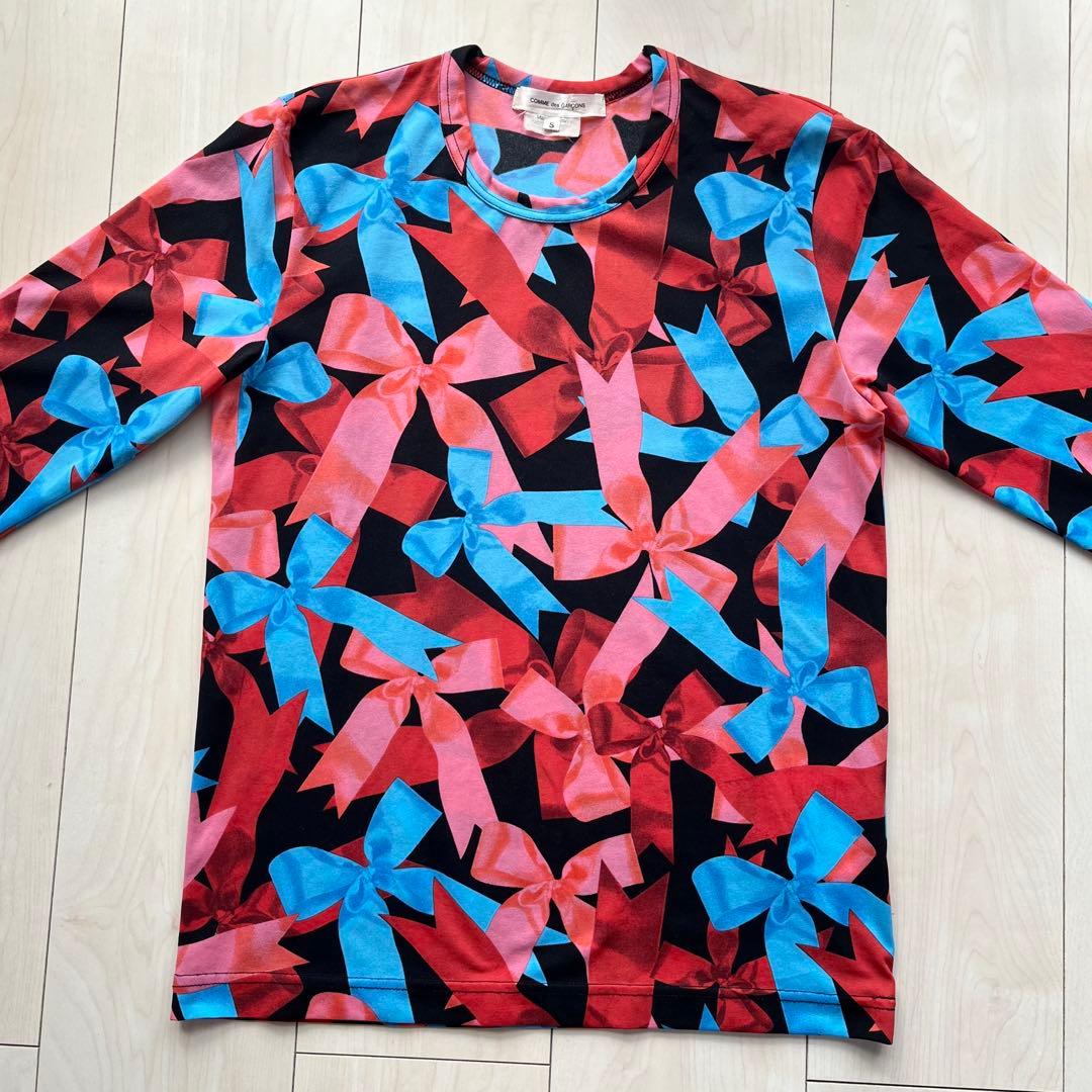 COMME des GARCONS コムデギャルソン リボン柄 カットソー 長袖
