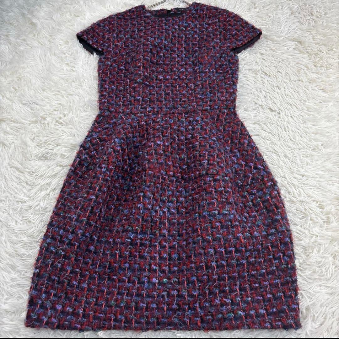 ヨーコチャン ツイードバルーンワンピース モヘア混 MM YOKOCHAN