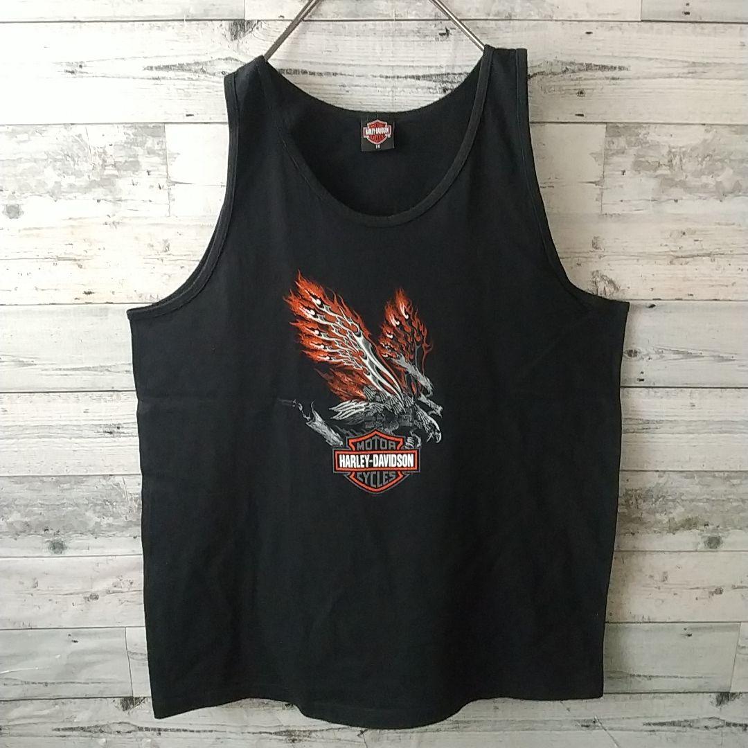 希少☆USA製 ハーレーダビッドソン スカル イーグル ファイアー Tシャツ