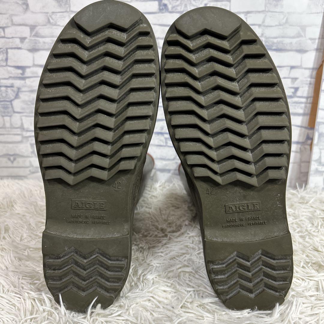 AIGLE エーグル　レースアップ　レインブーツ　ロング　長靴