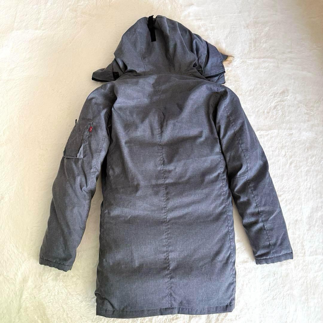極美品】 LEVI'S リーバイス ロングダウンジャケット 防寒 S グレー